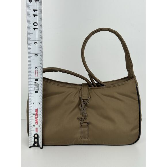 Saint Laurent Le 5 À 7 Hobo Bag Green Econyl Nylon with Bronze Hardware C-6 - Picture 13 of 16